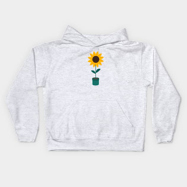 sunflower in a pot Kids Hoodie by imaginekaye